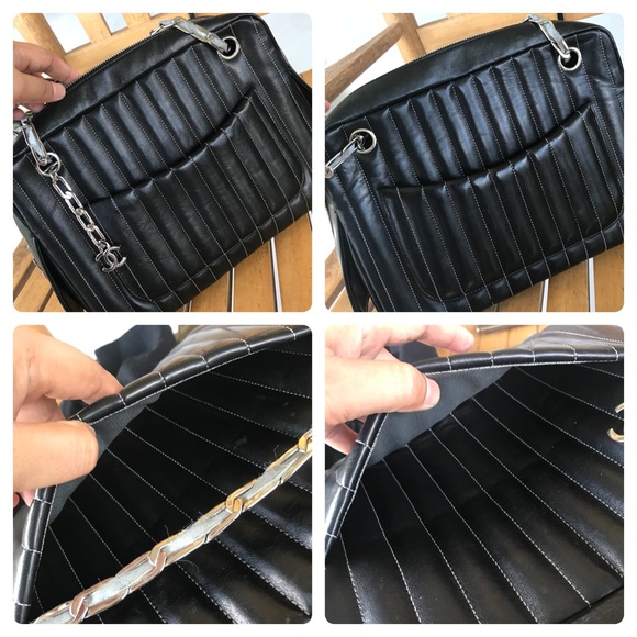 chanel modemoiselle black leather shoulder bag💼👜 - Picture 7 of 8